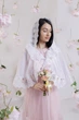 Накидка палантин для храма Family Tradition шифон с кружевом 70 см белый Белая лилия - изображение 2