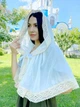 Накидка-палантин для храма Family Tradition шифон с кружевом молочный Молоко с пенкой - изображение 3