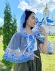 Накидка палантин для храма Family Tradition фатин с кружевом 50 см белый Синева - изображение 2