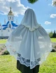 Накидка палантин для храма Family Tradition шифон с кружевом 50 см айвори Грёзы - изображение 5