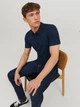 Поло длинное мужское Jack & Jones 12136516 XL Темно-синее (5713736540713) - изображение 4