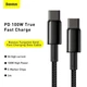 Кабель Baseus Tungsten Gold Fast Charging Data Cable Type-C to Type-C 100W 20V 5A 1м (CATWJ-01) Black - изображение 8