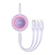 Кабель Baseus Bright Mirror 2 Series Retractable 3-in-1 Data Cable Type-C to Lightning+Type-C+MicroUSB 100W 1.1м (CAMJ010205) Purple - зображення 1
