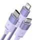 Кабель Baseus StarSpeed 3-in-1 Fast Charging Data Cable USB to Lightning+Type-C+MicroUSB 3.5А 1.2м (CAXS000005) Purple - изображение 3