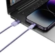 Кабель Baseus StarSpeed 3-in-1 Fast Charging Data Cable USB to Lightning+Type-C+MicroUSB 3.5А 1.2м (CAXS000005) Purple - изображение 6
