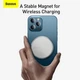 Бездротовий зарядний пристрій Baseus Simple Mini Magnetic Wireless Charger с технологією Qi 15W (WXJK-F02) White - изображение 12