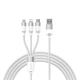 Кабель Baseus StarSpeed 3-in-1 Fast Charging Data Cable USB to Lightning+Type-C+MicroUSB 3.5А 1.2м (CAXS000002) White - изображение 1
