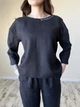 Льняной топ с надписью черный L - linen island (132866) - изображение 2