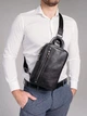 Сумка слинг через плечо мужская кожаная Tiding Bag 9801A Черная - изображение 2