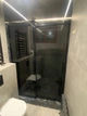 Душова перегородка 1600х2000 мм VIZUAL GLASS SLIDE Розсувна Лівостороння LOFT скло графіт - зображення 2