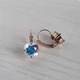 Позолочені сережки Hand Made з кристалами хамелеонами Swarovski кольору Crystal AB - зображення 4