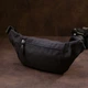 Сумка на пояс бананка мужская тканевая Vintage leather-20635 Черная - изображение 7