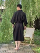 Мужской льняной халат "Кимоно" черный XXL - linen island (131952) - изображение 3