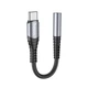 Аудиокабель HOCO LS33 Type-C to 3.5 female, nylon braid, 0,12m, Metal Gray 6931474761163 - изображение 1