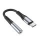 Аудиокабель HOCO LS33 Type-C to 3.5 female, nylon braid, 0,12m, Metal Gray 6931474761163 - изображение 2