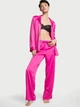 Пижама (сорочка+штани) Victoria's Secret Satin Long Pajama Set Fuchsia Frenzy S яскраво-рожевий - зображення 1