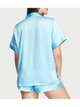 Піжама (сорочка+шорти) Victoria's Secret Pj Set Satin Blue Short Lemon S с лимоном - изображение 2
