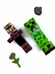 Набор фигурок Minecraft 5 героев, 4 блока, 3 аксессуара Модельки Майнкрафт Стив в алмазной броне (6489) - изображение 12