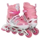 Роликовые коньки раздвижные с защитой и шлемом Power Supers 9456 размер 31-34 Pink-White - изображение 2