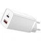 Мережевий зарядний пристрій BASEUS GaN2 Lite Quick Charger 65W 1USB+1Type-C 5A White - зображення 1