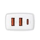 Мережевий зарядний пристрій BASEUS Compact Fast Charger 30W 2USB+Type-C 3A White - зображення 2