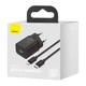 Сетевое зарядное устройство Baseus 20W Super Si Type-C 3A c кабелем Type-C to Lightning 1м Black - изображение 7