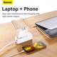 Мережевий зарядний пристрій BASEUS GaN5 Pro Fast Charger 100W 1USB+1Type-C 5A White - зображення 8