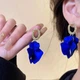 Сережки біжутерія Пелюстки jeweston Сині з золотим - зображення 6