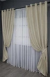 Комплект штор на люверсах VR-Textil Лен мрамор Pavliani № 1368ш 150х250 см 2 шт Бежево-серый (37-0045) - изображение 3