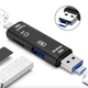 Багатофункціональний адаптер хаб кардрідер 5в1 Type-C Android USB 2.0 Black - зображення 5