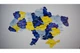 Деревянная карта Украины сине-желтая PuzzleOK на стену, размер 1600*1100 мм, 43 детали - изображение 2