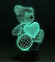 3D ночник "Мишка с сердцем" + пульт ДУ работает от USB - изображение 4