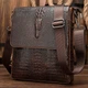 Сумка с тиснением под кожу крокодила 20039 Vintage коричневая - изображение 8