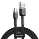 Кабель 1 м. USB to micro-USB gray/black, Cafule 2,4A Baseus для зарядки та передачі даних (CAMKLF-BG1) - зображення 1