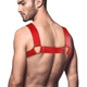 Мужская портупея на грудь кожаная Feral Feelings Bulldog Harness One Size Красная - изображение 2