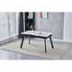 Стол обеденный раскладной OSLO CERAMIC 120(180)*80 белый глянец / черный каркас - изображение 1