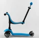 Детский самокат Best Scooter PL-422. Сидение, родительская ручка, 3 PU колеса с подсветкой. Голубой - изображение 3