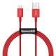 Кабель для Iphone 1м. USB to Lightning 2,4A Superior, Baseus для зарядки та передачі даних червоний (CALYS-A09) - зображення 1