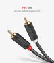 Аудіокабель Ugreen AV104 2 × RCA – 2 × RCA 2 м чорний - изображение 5