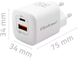 Зарядний пристрій Qoltec GaN Ultra 35W 5-20V USB type C PD QC 3.0 White - зображення 2