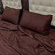 Комплект постільної білизни Soft fall сатин страйп півтораспальний 150 x 215 см 2 х 70 х 70 см коричневий - изображение 5