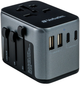 Adapter podróżny Verbatim Power Travel 49545 UTA-03 2 gniazda USB Type-A + USB Type-C Black (023942495451) - obraz 3