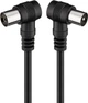 Кабель антенний-подовжувач Goobay RF:Coaxial M/F 1.5m 75 Ohm 2x90° D=5mm 2xShield 70dB чорний(75.01.1525) - изображение 1