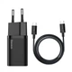Зарядное Устройство Baseus Super Silicone PD Charger 25W (1Type-C) + Кабель Type-C-Type-C (1m) black - изображение 1