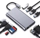 Перехідник відео Lucom USB Type-C-HDMI M/F +VGA +PD87W 4xUSB +RJ45+Cardread срібний(62.09.8375) - зображення 2