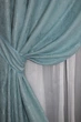 Комплект штор на люверсах VR-Textil Лен мрамор Pavliani № 1371ш 150х250 см 2 шт Темно-голубой (37-0052) - изображение 5