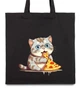 Сумка еко-шопер "Pizza Cat" чорна - изображение 1