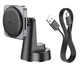Магнитный автомобильный держатель с функцией беспроводной зарядки Hoco HW16 (15W) / кабель Type-C в комплекте / установка на торпедо или лобовое стекло / (черный) - изображение 6