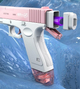 Водяной пистолет электрический аккумуляторный Water Gun Glock Розовый - изображение 8