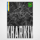 Плакат-постер на стіну з патріотичним принтом «Карта міста Харків Україна. Map of Kharkiv&nbsp;&nbsp;Ukraine» ПЛ000865(A4) - зображення 2